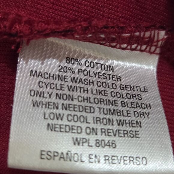 Karen Scott Sport Women Jacket XL Burgundy Velvet-Look Paisley Zip Front Pockets - Picture 4 of 13